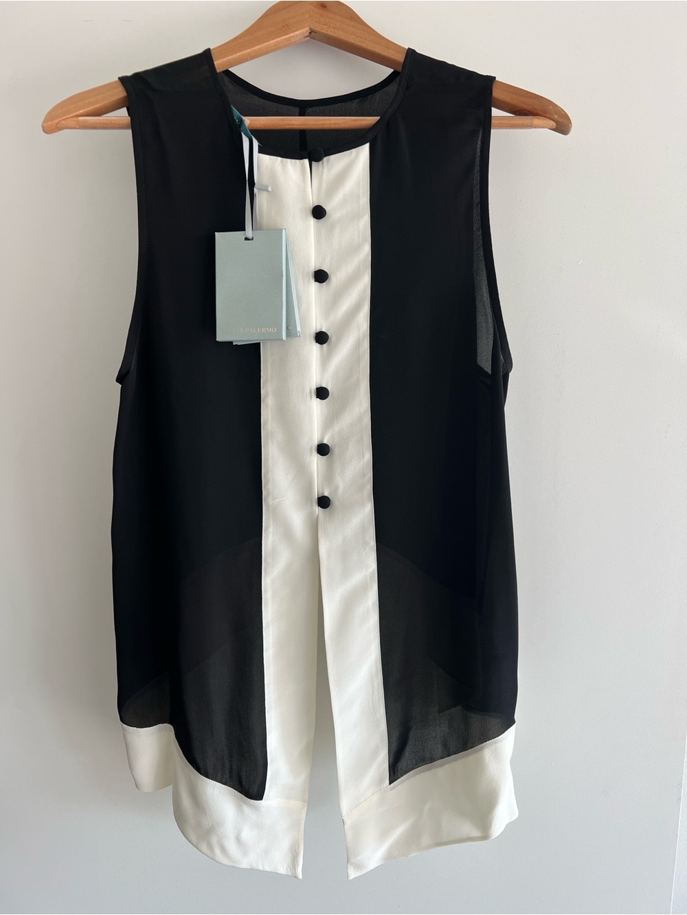 NWT Olivia Palermo silk trapeze tank L